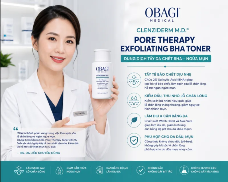 BHA hỗ trợ làm sạch dầu và tế bào chết tích tụ trong lỗ chân lông ở làn da phù hợp.
